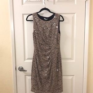 Calvin Klein sequin sleeveless sheath dress